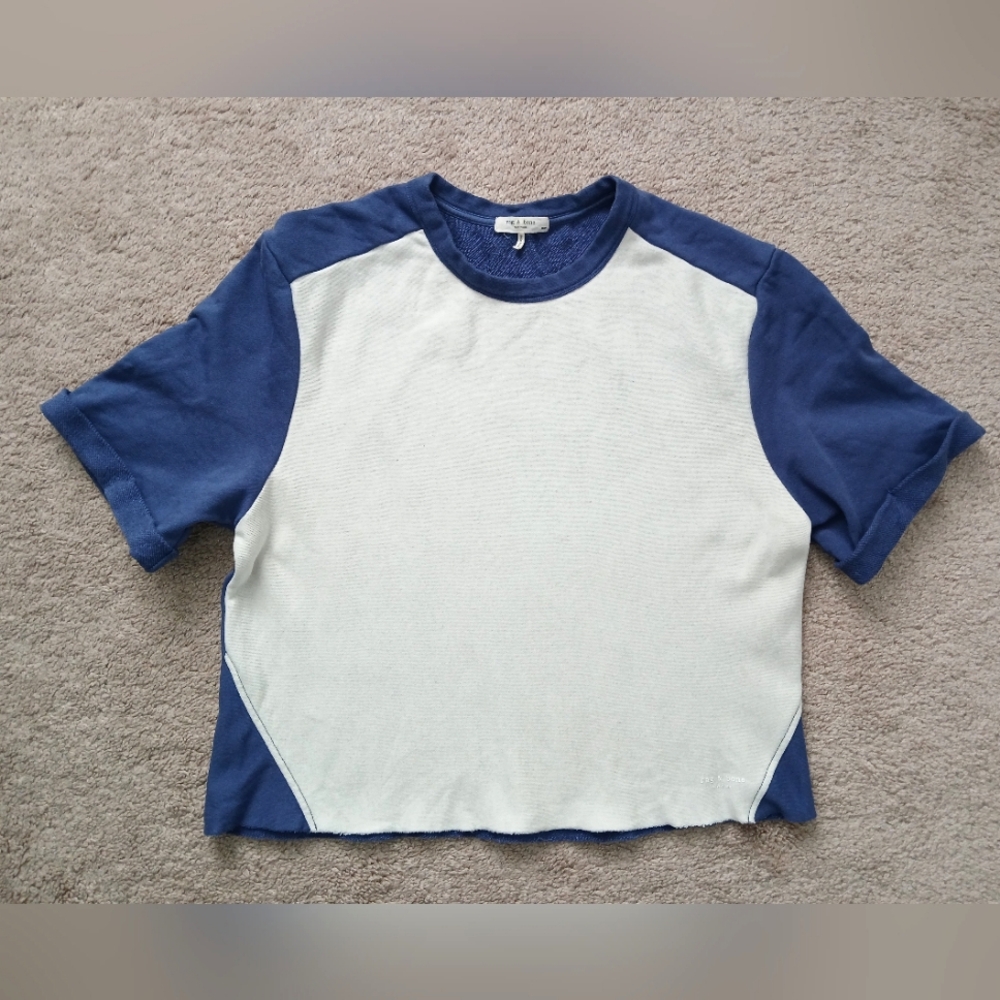 Rag & Bone Short Sleeve City Terry Blue Size Small